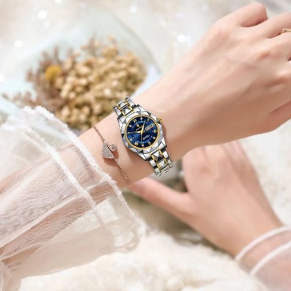 POEDAGAR Luxury Ladies Dress Watch Luminous Waterproof Stainless Steel Quartz - Picture 4 of 5